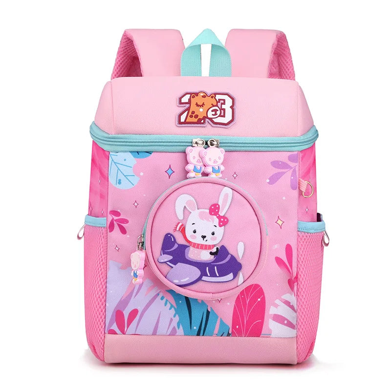 Kindergarten Backpack School Bags For Girls Baby Princess Rabbit Satchel