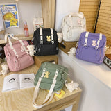 Large Capacity Backpack for Teen Girls, Nylon Shoulder School Travel Bag