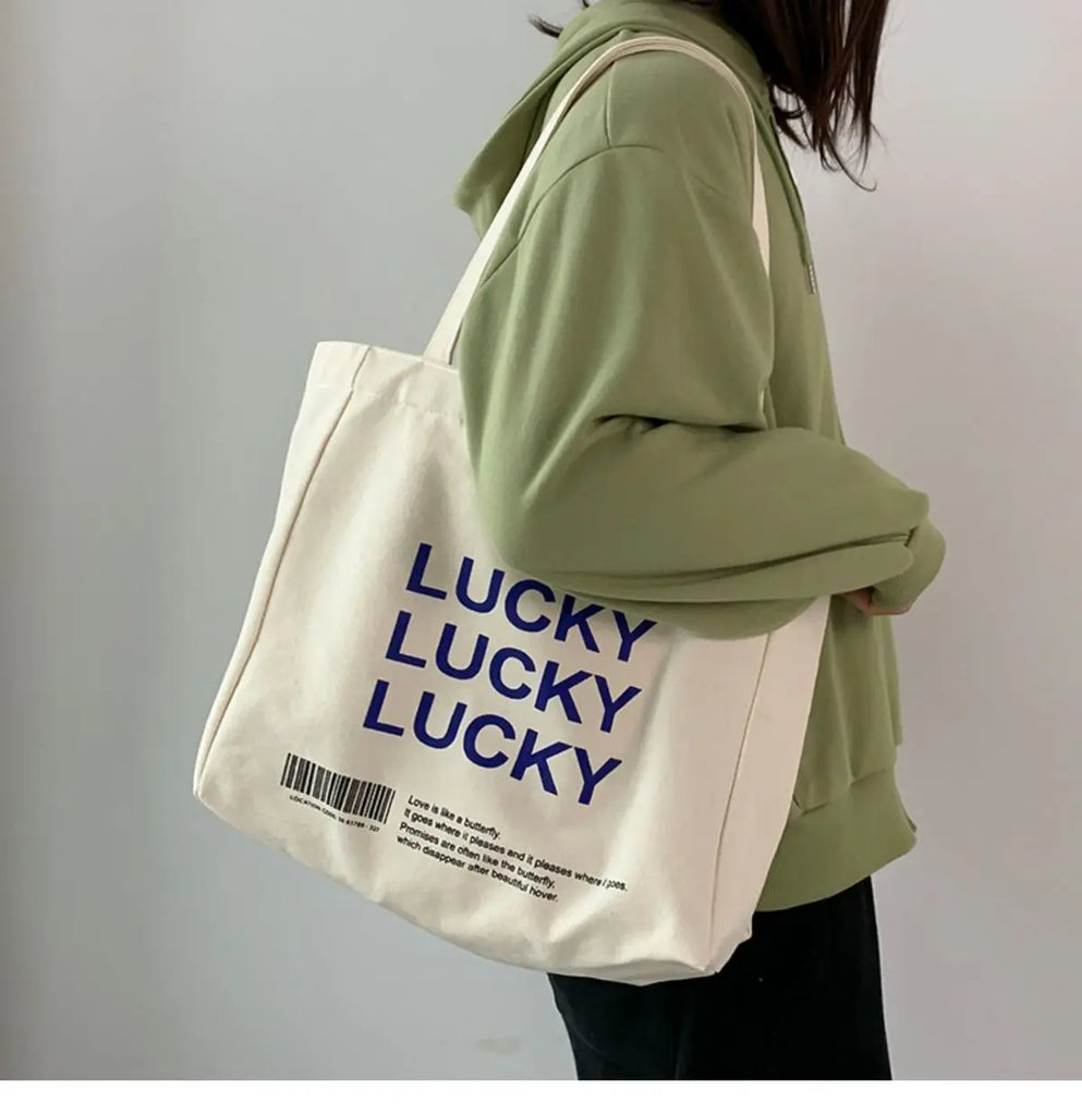 Retro Ins Letter Canvas Shoulder Bag