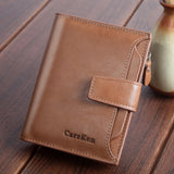 Casual Men's Wallet Oil Wax Leather Multi-function Card Photo Clip