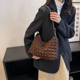 Bubble Texture Shoulder Bag Soft Fabric Casual Lady Handbag