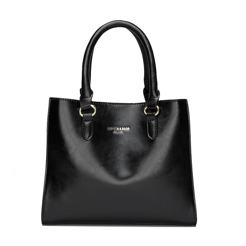 Casual Leather Handbag for Women - Large Messenger Bag