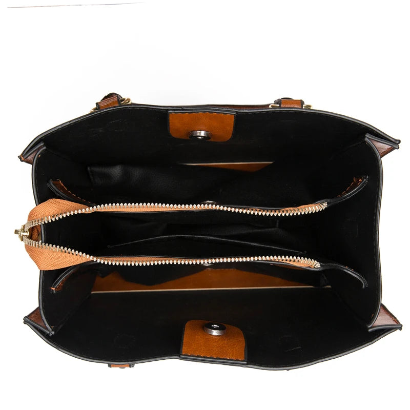 Casual Leather Handbag for Women - Large Messenger Bag