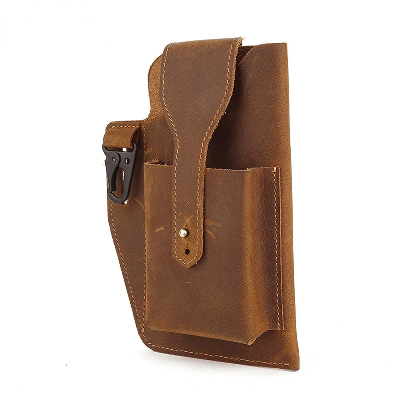Retro Leather Waist Bag for Men