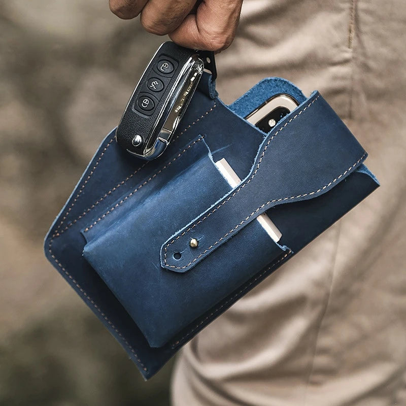Retro Leather Waist Bag for Men