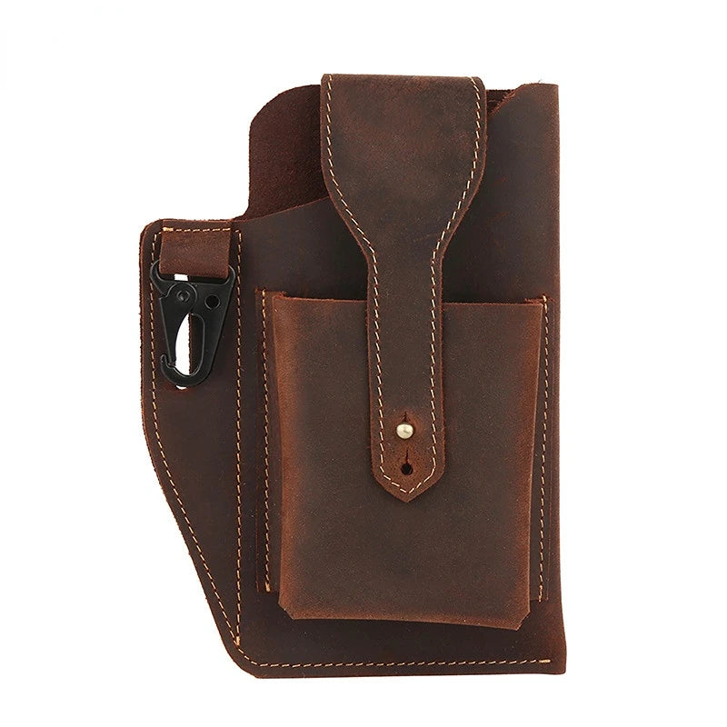 Retro Leather Waist Bag for Men