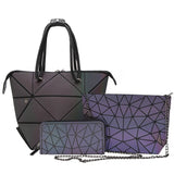 Geometric Crossbody Bag Holographic Chain Shoulder Clutch