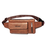 Men Leather Waist Bag Chest Bag Casual Belt Sling Crossbody Bags