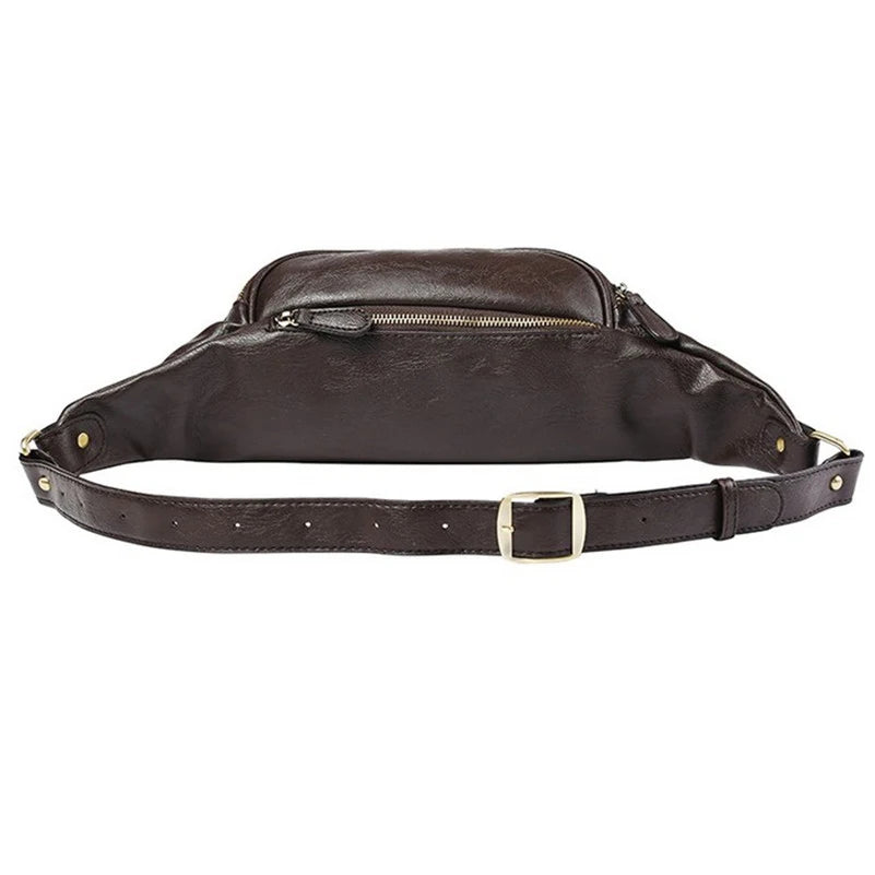 Men Messenger Bag Casual Travel Chest Bag High PU Leather Men's Shoulder Bag