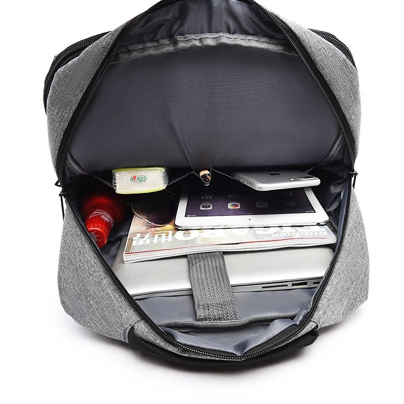 Men's Waterproof Casual Backpack USB Charging 14-Inch Large Capacity