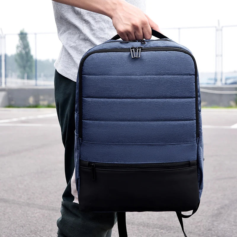 Men's Waterproof Casual Backpack USB Charging 14-Inch Large Capacity