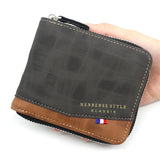 Men's Wallet Frosted Large Capacity Zipper Bag Change Men's Short Round Chain Wa