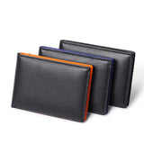 Men's Short Leather Wallet Retro Two Fold Vertical Wallet Youth Multi-Card