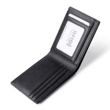 Men's Short Leather Wallet Retro Two Fold Vertical Wallet Youth Multi-Card