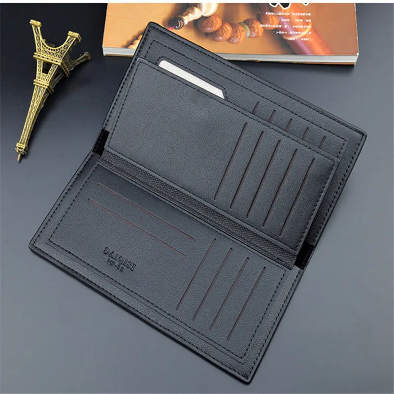 Men's Wallet Soft Skin PU Wallet 3 Fold Multi-Card Slot Large-Capacity Wallet