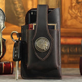 Vintage Leather Men's Waist Bag Belt Pouch Fanny Pack
