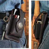 Vintage Leather Men's Waist Bag Belt Pouch Fanny Pack
