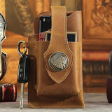Vintage Leather Men's Waist Bag Belt Pouch Fanny Pack