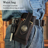 Vintage Leather Men's Waist Bag Belt Pouch Fanny Pack