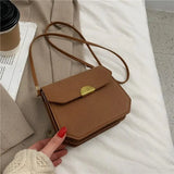 Solid Flap Bag Women PU Leather Crossbody Bags For Women
