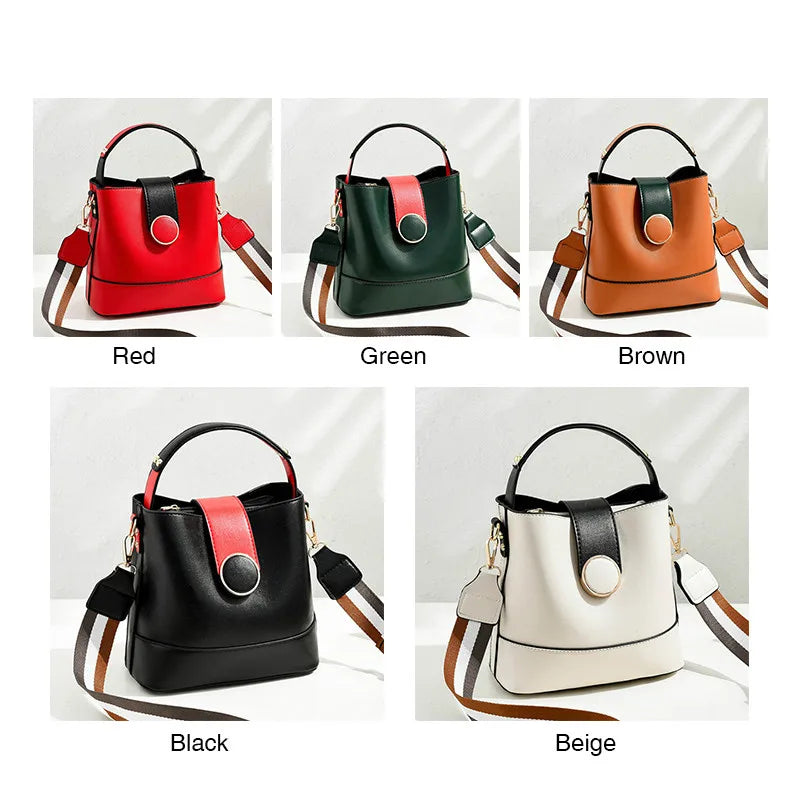 Bucket Shoulder Bag Large Capacity Vintage Lady Handbag