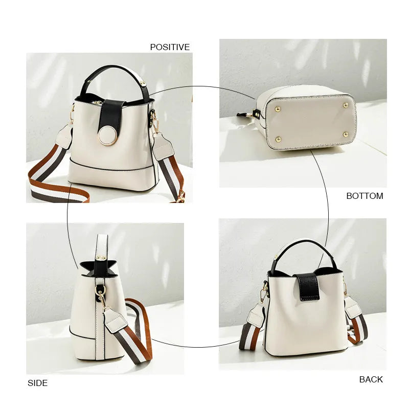 Bucket Shoulder Bag Large Capacity Vintage Lady Handbag