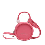 Mini Round PU Leather Crossbody Bags for Women Small Shoulder Bag Lady Handbags