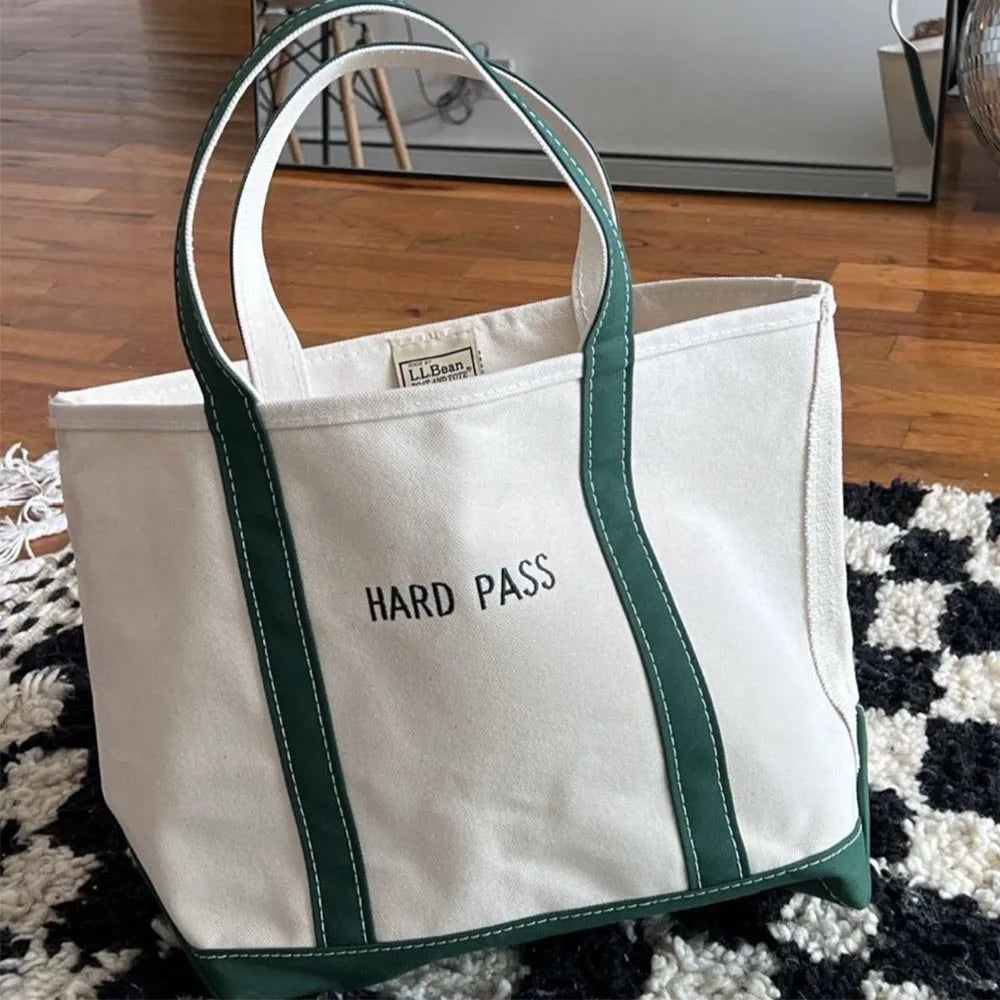 Monogram Canvas Tote Bag Embroidered Name Boat Tote Hen Party Gift