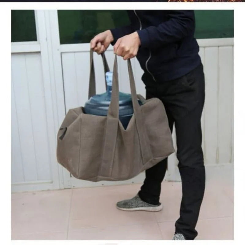 Multifunctional Camping Canvas Travel Bag Large Capacity Shoulder Gym Bag Duffel