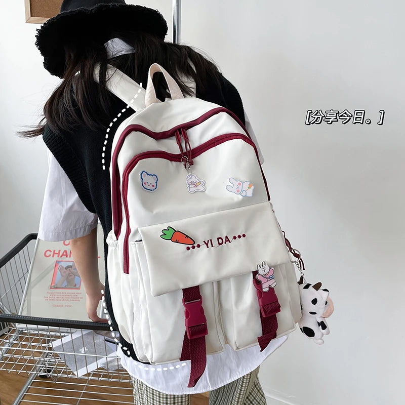 Waterproof Nylon Women Backpack with Large Capacity