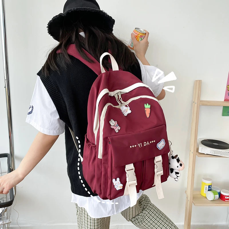 Waterproof Nylon Women Backpack with Large Capacity