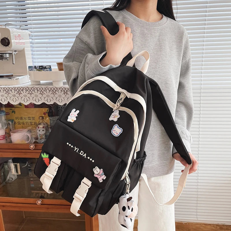 Waterproof Nylon Women Backpack with Large Capacity