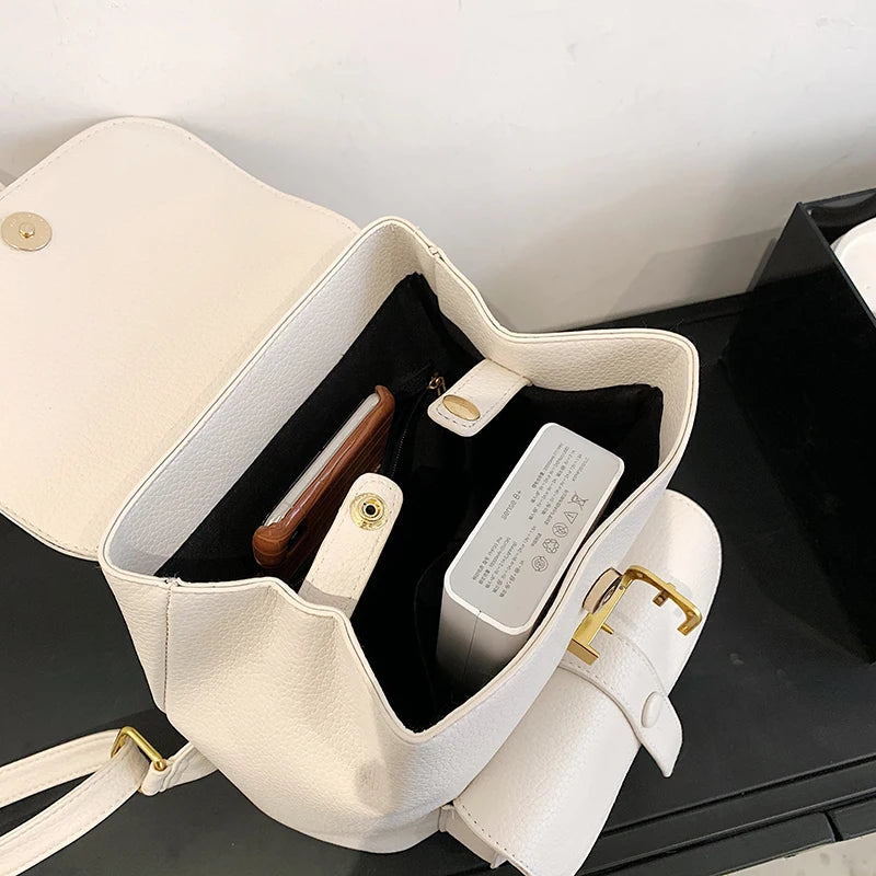 Natural Cowhide Large Hand-held Leather Backpack