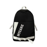 Nylon Backpack Unisex Letter Printing Travel Bag Young Students Schoolbag