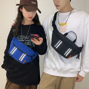 Nylon Reflective Waist Bag Fanny pack Phone Pack Sports Hip hop Belt Bag