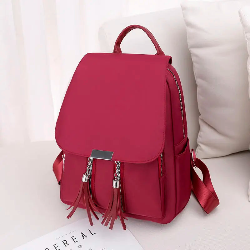 Small School Bag Oxford Cloth Backpack Large Capacity Travel Ladies Rucksack