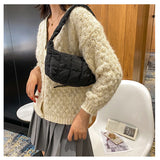 Embroidered Oxford Cloth Women's Shoulder Bag Underarm Handbag