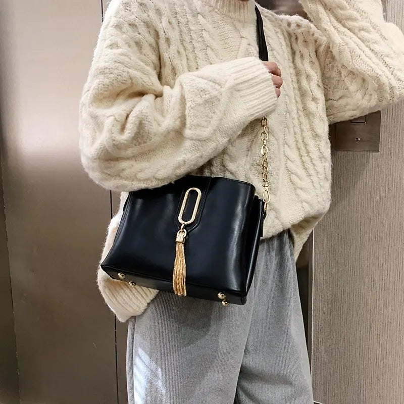 Bucket Bag Crossbody Tassel Shoulder Handbag Purse Tote Bolsas
