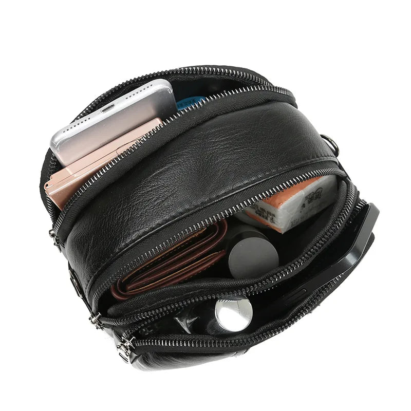 PU Women Bag Soft Surface PU Leather Messenger Crossbody Multi-compartment Mom B