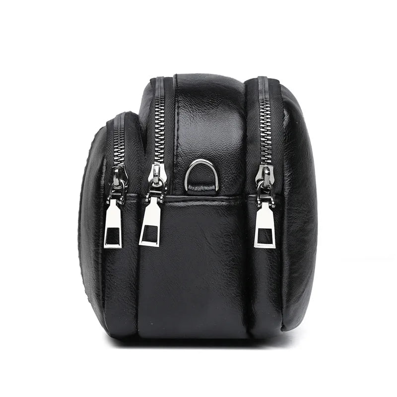 PU Women Bag Soft Surface PU Leather Messenger Crossbody Multi-compartment Mom B