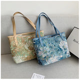 Flower Large Canvas Tote Shoulder Bag