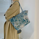 Flower Large Canvas Tote Shoulder Bag