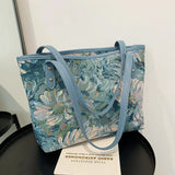 Flower Large Canvas Tote Shoulder Bag
