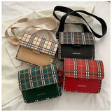 Retro Plaid Shoulder Bags For Women Messenger Purse