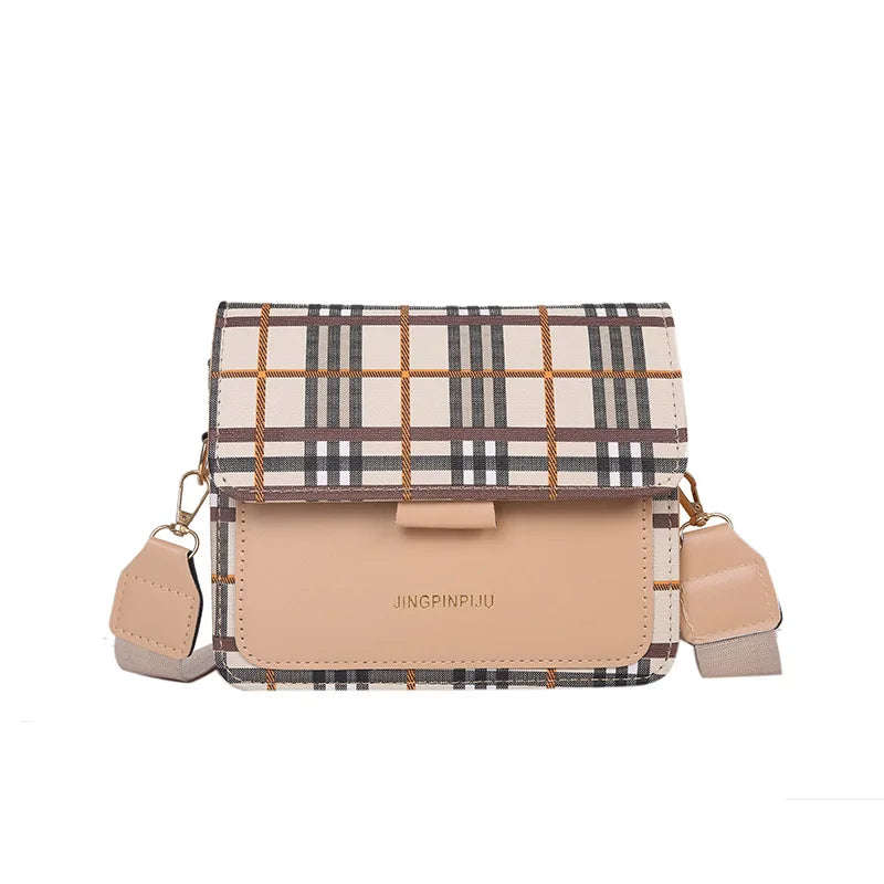 Retro Plaid Shoulder Bags For Women Messenger Purse