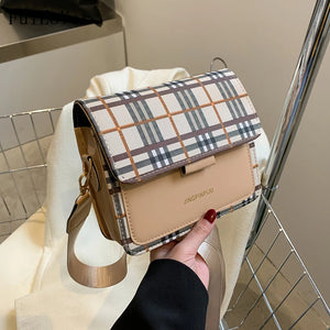 Retro Plaid Shoulder Bags For Women Messenger Purse