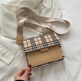 Retro Plaid Shoulder Bags For Women Messenger Purse