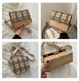 Retro Plaid Shoulder Bags For Women Messenger Purse