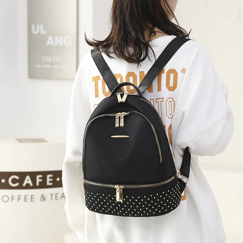 Retro Women Backpack Oxford Anti Theft Shoulder Bag