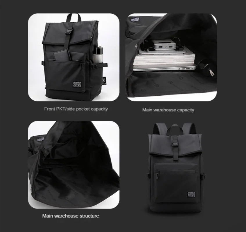 Men's Leisure Travel Backpack Large Capacity Lightweight Schoolbag